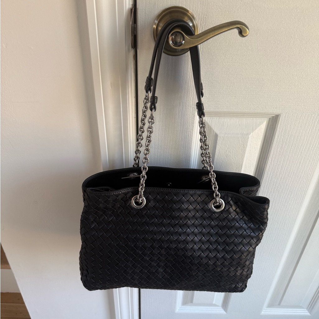 Bottega Veneta Black Woven Shoulder Bag